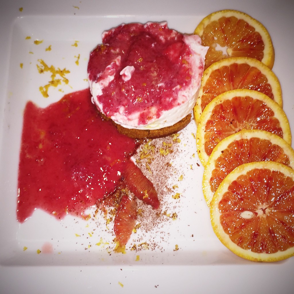 No bake cheese cake with blood orange gastric